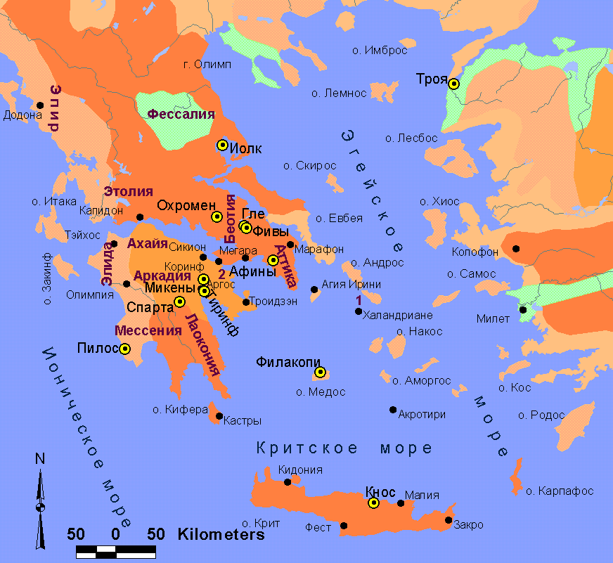 Карта 1. Греция в период формирования раннеклассового общества (37═803 байта)