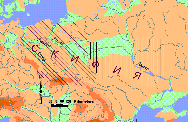 Карта 7. Ареал распространения зарубинецкой
и пшевронской культур