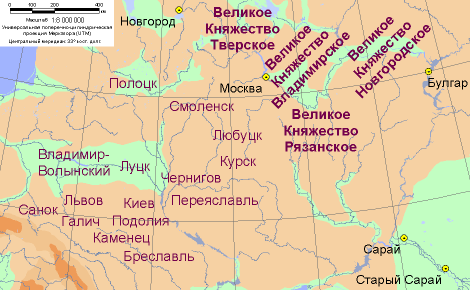 Налоговые округа (тьмы) в России при монголах (37,7 Kbytes)